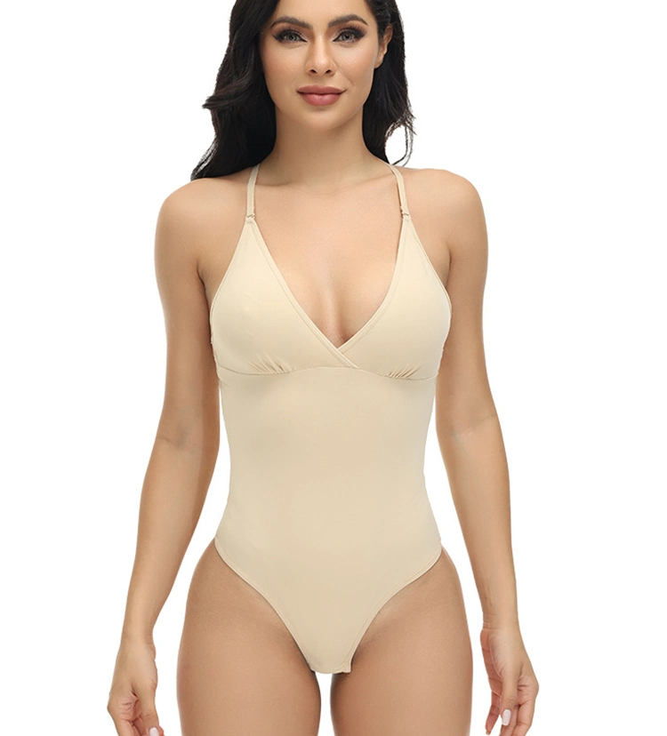 Plus Size Halter One-Piece Shapewear Abdominal Girdle Waist Beauty Shaping Underwear Elastic Tight Bodysuit