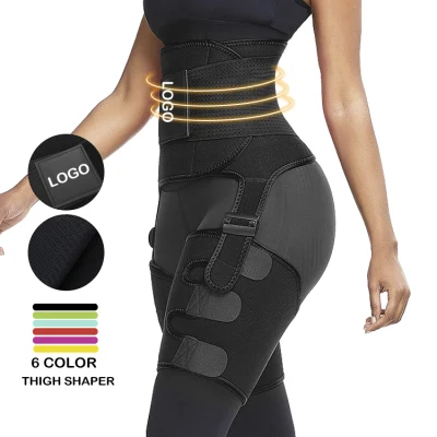 Nova compressão cintura alta trimmer volta suporte cinto neoprene coxa trimmer emagrecimento espólio feminino coxa shaper