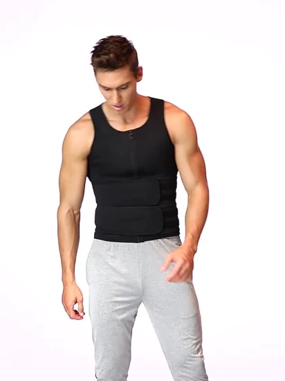 Homens corpo shaper cintura trainer sauna terno colete de suor emagrecimento roupa interior camisa perda de peso queimador de gordura treino regata shapewear