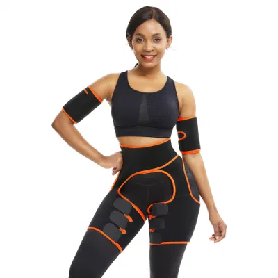 Novas mulheres gordura barriga controle cintura alta e coxa trainer trimmer cinto jogging usar telefone bolso neoprene shaper